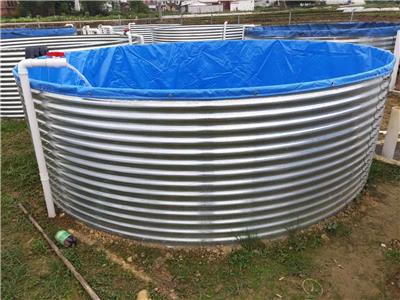 养殖鱼池防水布养虾帆布水池易排污圆形帆布池 高密度养殖水池