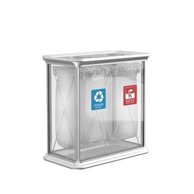 金柯 典雅透明四分类环保垃圾桶 公用商场创意酒店大堂立式垃圾箱