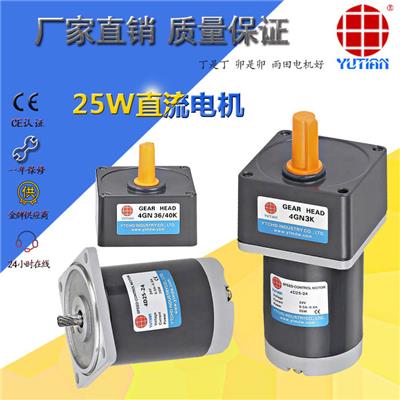 雨田 25W直流电机，永磁马达4D25-24GN+4GN3K