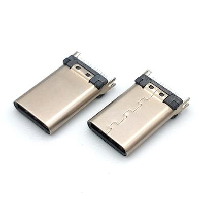 TYPE C3.1公头冲压壳 夹板0.8鱼叉脚 24P连接器