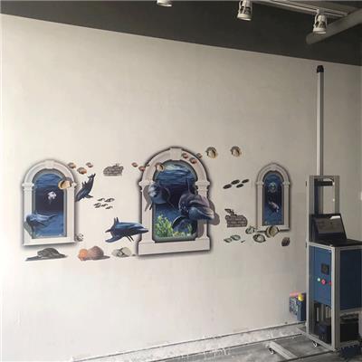 35d墙体自动喷绘打印机墙壁绘画机户外广告壁画背景文化墙面