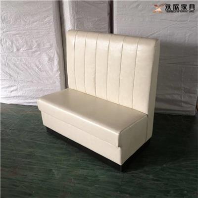 米黄色皮沙发-米黄色油蜡皮革两人位卡座沙发