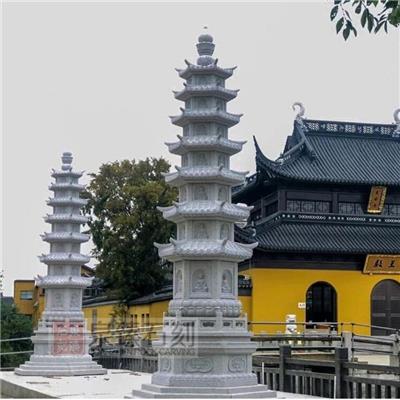 花岗岩七层石雕佛塔 八角七层塔石雕 泉臻古建