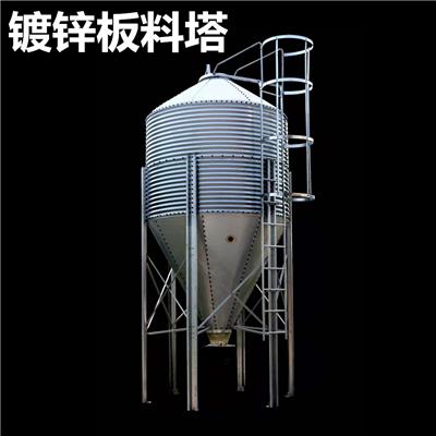 工厂供应镀锌板储料塔 8吨含下料口料塔 猪场喂养设备