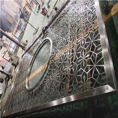 酒店装修铜拉丝不锈钢屏风 金属隔断