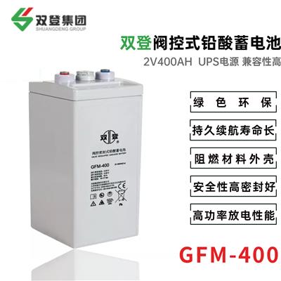 双登GFM-400 2V400AH铅酸蓄电池免维护蓄电池 机房后备电源 EPS直流屏 UPS电源**