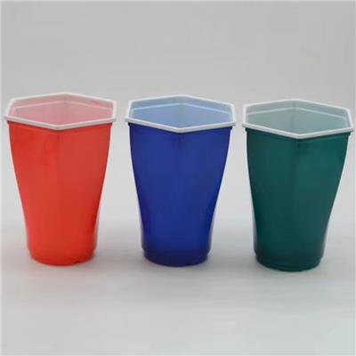 厂家直销出口六角杯双色杯啤酒杯乒乓球配套游戏杯