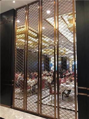 简约不锈钢屏风 酒店餐厅会所展厅铁艺隔断 不锈钢花格家具玄关