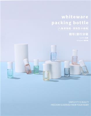 八角滚珠瓶 3ml 6ml 彩色玻璃精油走珠瓶 香水唇油分装瓶