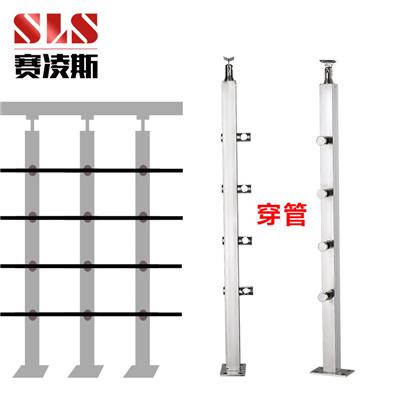 304内卡槽不锈钢玻璃立柱免打孔家用楼梯扶手阳台护栏栏杆现代