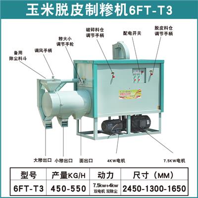 全自动T3型号玉米脱皮制糁机 小米水稻脱壳机