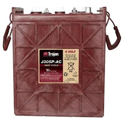 美国Trojan邱健蓄电池J305P-AC参数规格及尺寸重量6V330AH高尔夫球车/垛板叉车