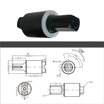 PR-T095C汽车冰箱阻尼器 110度单向旋转阻尼器