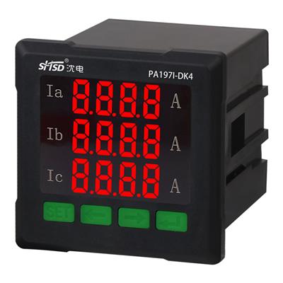上海沈电三相交流数码PA197I-DK4电流表RS485通讯组合功率表