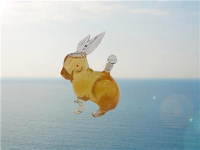 河间华企吹制十二生肖兔子造型艺术玻璃工艺泡酒瓶空瓶1000ml