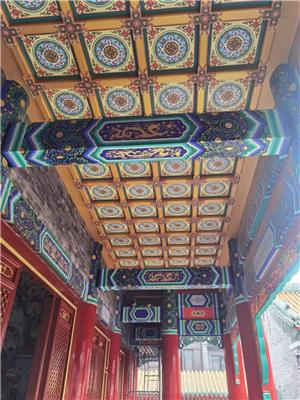 仙缘古建寺庙PVC平面彩绘环保材料装修设计吊顶