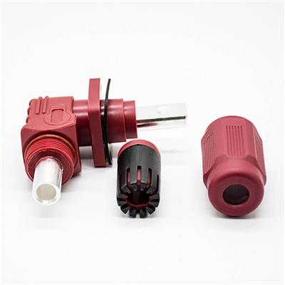 德索储能连接器IP65 100A带孔铜牌弯式6mm红色插头插座