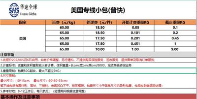 美国小包大量收货，时效快，价格优