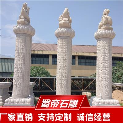 惠安石雕十二生肖石柱 摆件广场大理石图腾柱雕刻石材柱子