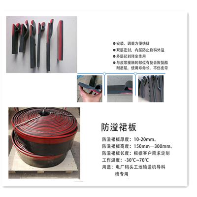 邢台防溢裙边生产厂家 中能单密封裙板 配合缓冲床导料槽密封