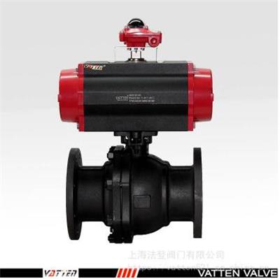西安VATTEN气动碳钢排污球阀 过污水气动直通阀VT2BDF23A