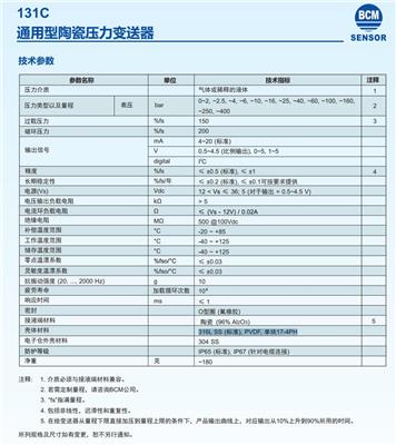 通用型陶瓷压力变送器BCM比利时131C通用型陶瓷压力变送器