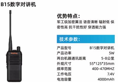 河南宝蓝锐目B15数字对讲机厂家，国产应急对讲机批发