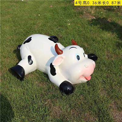 玻璃钢卡通牛雕塑 抽象动物牛雕塑摆件