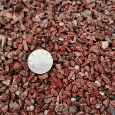 袋装红色石子批发 装饰用红色米石厂家