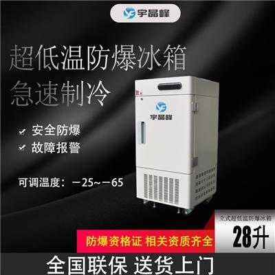 油漆厂防爆冰箱 盐城-65度28升立式防爆冰箱