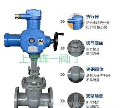 上海蝶一 铸钢材质 MZ941H-16C-DN65 矿用电动闸阀