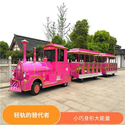 广场户外夜市小火车 景观欣赏 环保出行