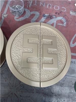 众钰新款logo定制大门拉手黄古铜铝板雕刻圆形工字拉手