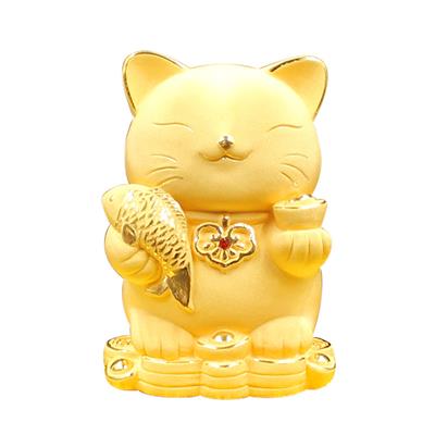 绒沙金工艺品摆件 幸运猫 提供产品定制化