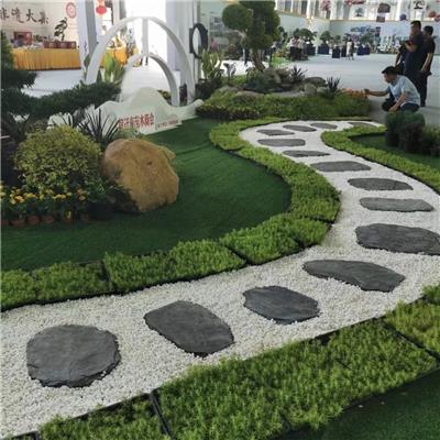 花园施工花园栽花铺草坪