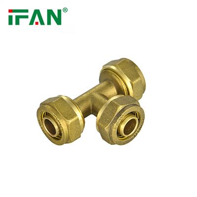 IFAN PEX煤气卡套等径三通 16-32MM 黄色 可连接PEX铝塑管高质量价格合适抗高压