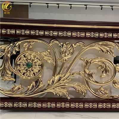 陕西 铜板雕刻护栏 不同尺寸弧形楼梯定制加工厂