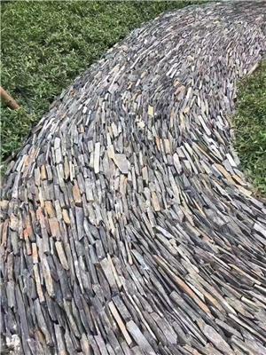 古建庭院 锈色旱溪石文化石 不规则乱形石片 宝石蓝碎拼石厂家