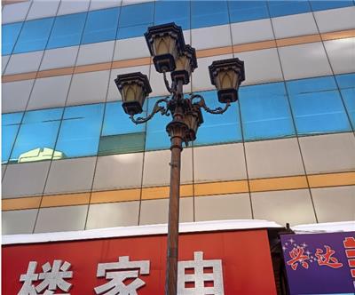 中式单头双头户外防水太阳能仿古庭院灯花园景观灯园林照明路灯