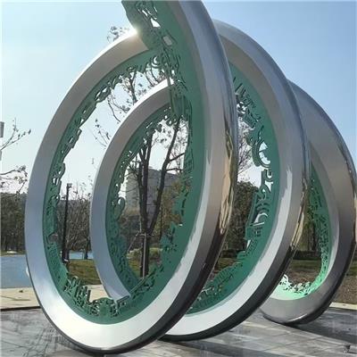 广场抽象圆环雕塑 不锈钢环形雕塑制作